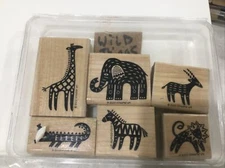 Stampin' Up-WILD THINGS Wood mounted Stamp Set from 2000 Ref106