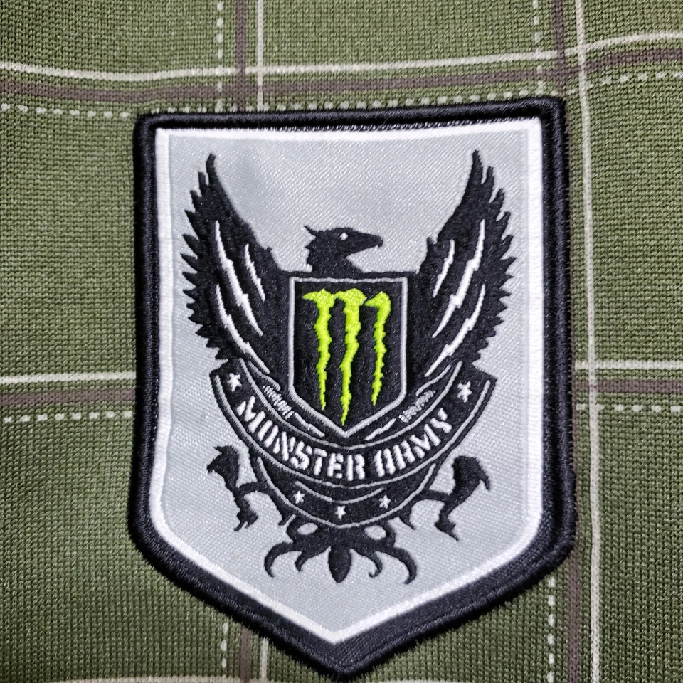 Chaqueta One Industries Para Hombre XL Verde Cuadros Monstruo Ejército Motocross Moto Militar Foto 3 de 4