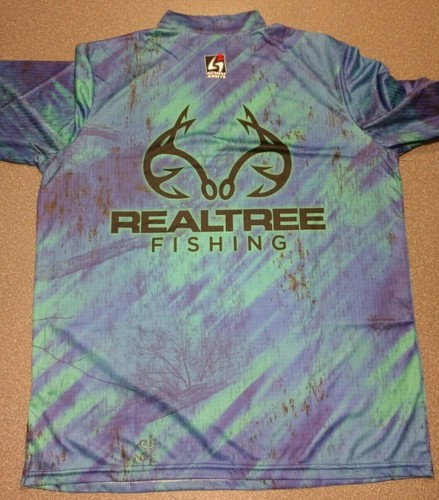 Realtree Fishing (Blue) Jersey G2 Gemini Banded Collar Long Sleeve (Medium) - Picture 3 of 6