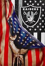 2 Las Vegas Raiders Oakland US Flag Design Waterproof Vinyl Stickers 5x3.5 Decal
