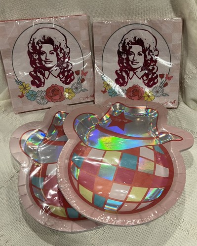 Dolly Parton 2 - 8 Shaped Plates (Cowboy Hat) & 2 - 16 -2Ply Lunch Napkins - NEW - Picture 6 of 6