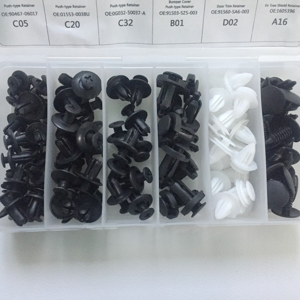 New 100 Pcs Car Push Pin Rivet Clip Bumper Door Panel Retainer Clips ...