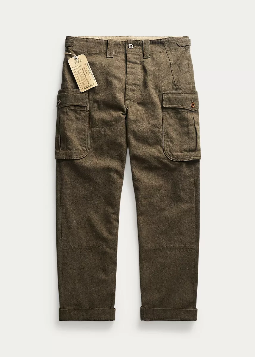 Ralph Lauren RRL Olive Surplus Wool Blend Twill Cargo Pants W34L32 Polo  Men's