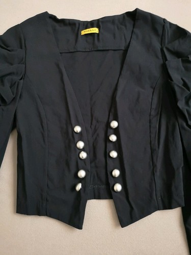 Chilli eleganter 3/4-Arm Bolero Jäckchen Blaser Damen Mädchen Zierknöpfe Gr. S - Bild 4 von 11