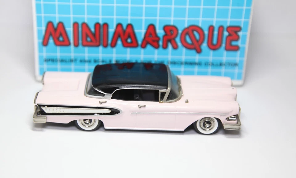 Mini Marca 1958 Edsel 4D Tapa Dura Rosa Tiza/Negro En Caja Original - 1 de 16 Foto 3 de 4