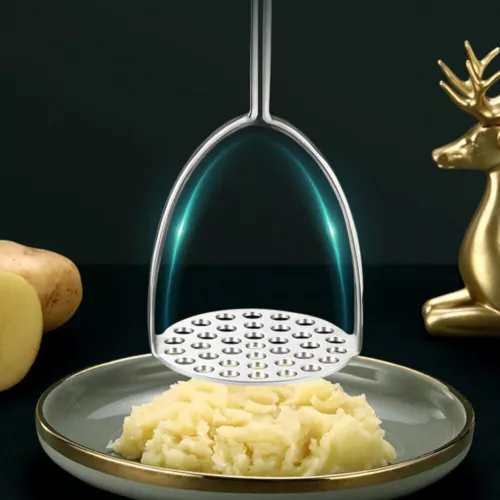 Kartoffelstampfer Edelstahl Kartoffel Stampfer Küche Potato Masher Mit Holzgriff - Bild 4 von 12