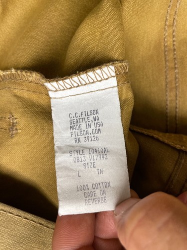 Filson Herren LARGE TIN CLOTH kurze ungefütterte Cruiser Jacke hellbraun 10410 braun Mantel L - Bild 9 von 9