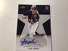 2020 Luke Masiuk Leaf Perfect Game Black Auto #43/50 Northeastern.  002