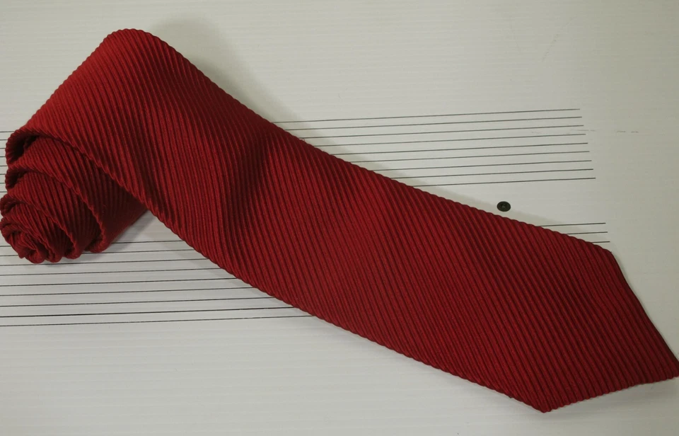 Corbata De Colección Roja Y Azul Montenapoleone, 8 Milano Sarga Seda Roja Sólida 60 x 3 1/2 Foto 2 de 4