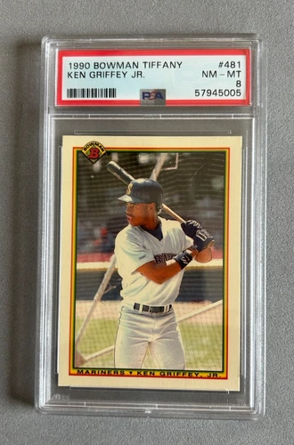 1990 Bowman Tiffany #481 Ken Griffey Jr.  PSA 8 NM-MT Mariners HOF