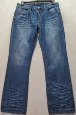 Buffalo by David Bitton Jeans Mens Sz 34 Blue Denim Cotton Slim Fit Straight Leg