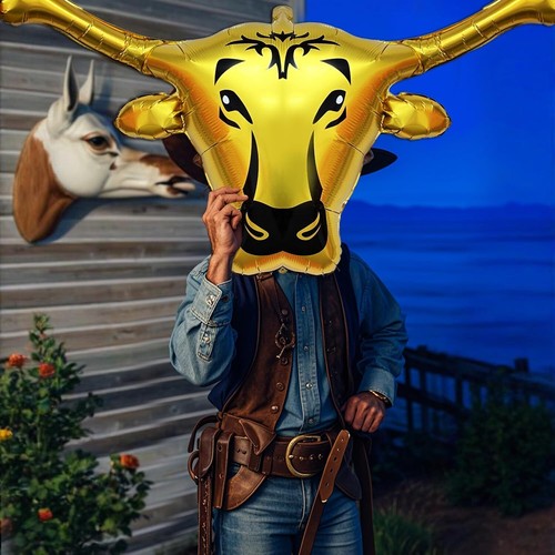 Lidmada 3 Pack Western Party Decorations Cowboy & Longhorn Balloons 41" for 50th - Bild 2 von 5