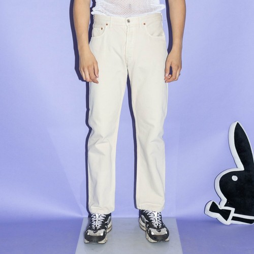 Vintage Y2K 501 classic straight jeans in parchment beige - Picture 5 of 6