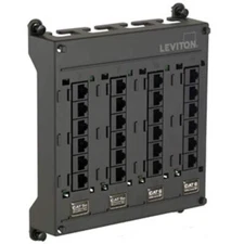 Structured Media Twist and Mount Patch Panel with 12-Cat 5e Ports/12-Cat 6 Black