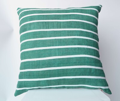 Throw Pillows, Green Stripe Pillow Cover, Modern Farmhouse