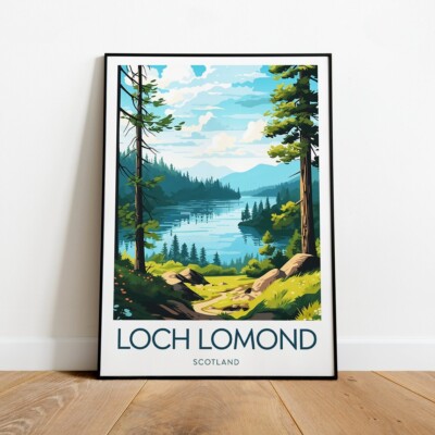 Scotland, Loch Lomond Travel 50x70cm Poster Premium Quality