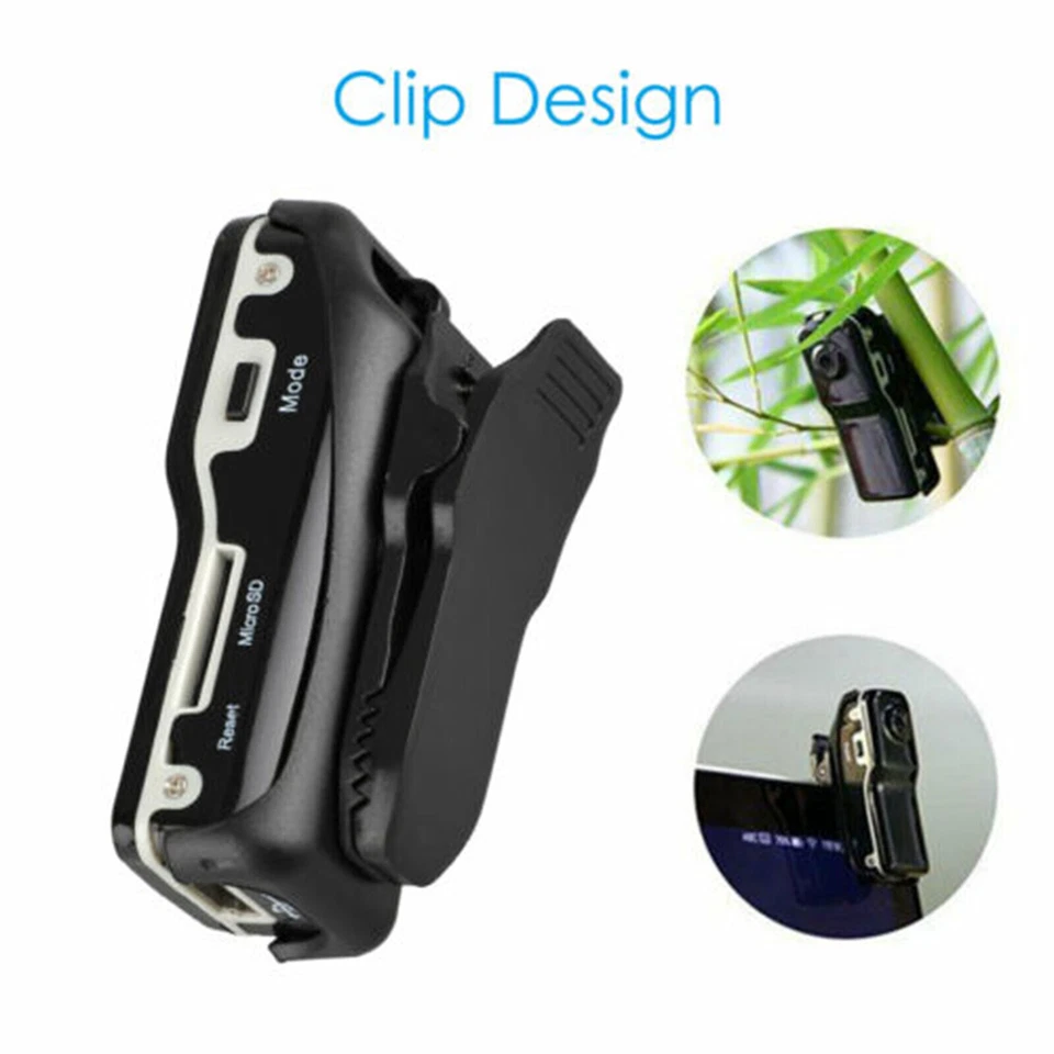 Mini Action Camera Compact Body Worn Cam Motorcycle Bike Helmet Clip - Image 3 of 4