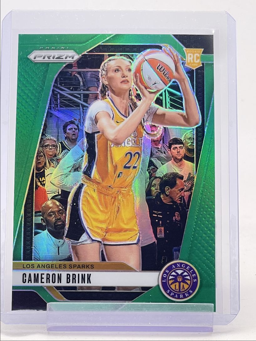 CAMERON BRINK 2024-25 PANINI PRIZM WNBA ROOKIE GREEN SPARKS #127 A RC Q3704