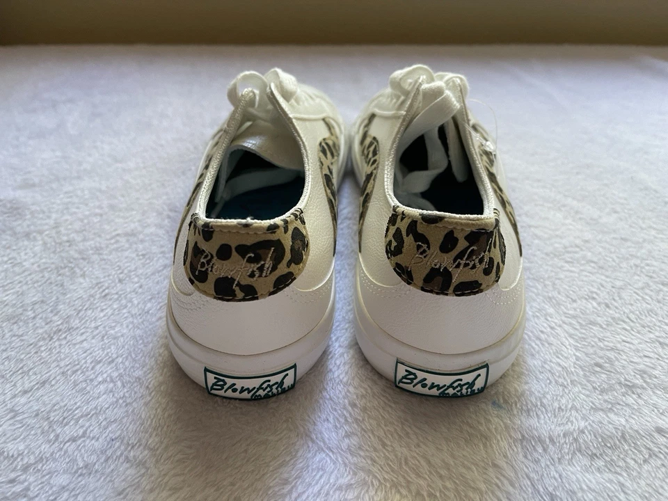 Blowfish Malibu Women’s Shoes White Leather Mavec-C Leopard Sneakers Size 8M - Image 3 of 4