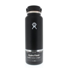 Hydro Flask Wide Mouth Water Bottle with Flex Cap Black 40oz/1.18 Liter