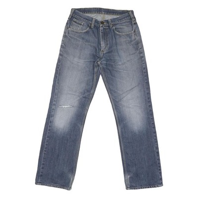 Carhartt Herren Jeans Regular Fit Blau Straight Denim Rinse W32 L33 Zip