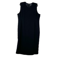 J. Crew Sleeveless Sheath Dress Drapey Crepe Womens 22 Black Long Maxi Office