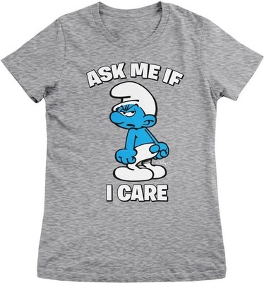 Die Schlümpfe Damen T-Shirt The Smurfs-Ask Me If I Care Girly Tee RB-5-SMF001