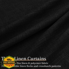 Joywell Black 36" Linen Pinch Pleat Cafe Curtains, 2 Panels, Semi Sheer