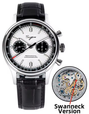 Sugess Men's 40mm Chronograph Wristwatch 1963 Panda V3 Watch ST1901 Swan Neck
