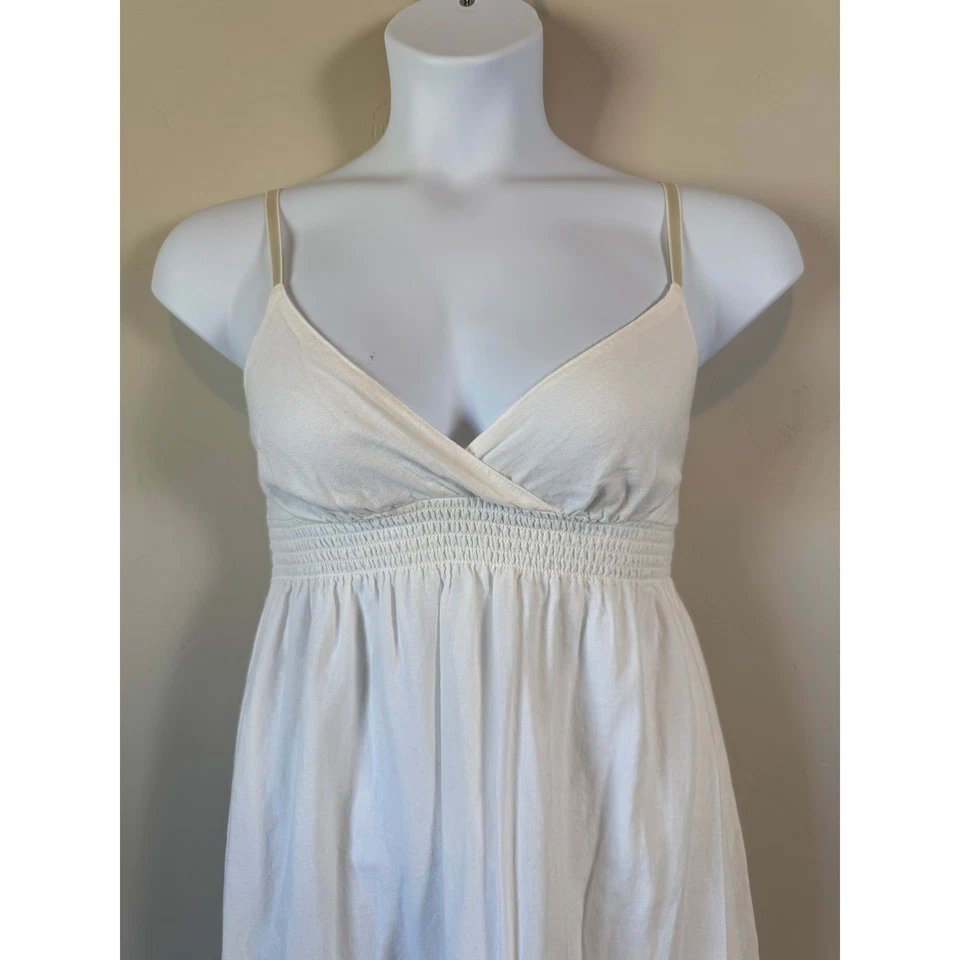 VTG 00s Derek Heart Womens White Babydoll Dress Sz M Y2K Boho Festival Retro - Image 2 of 4