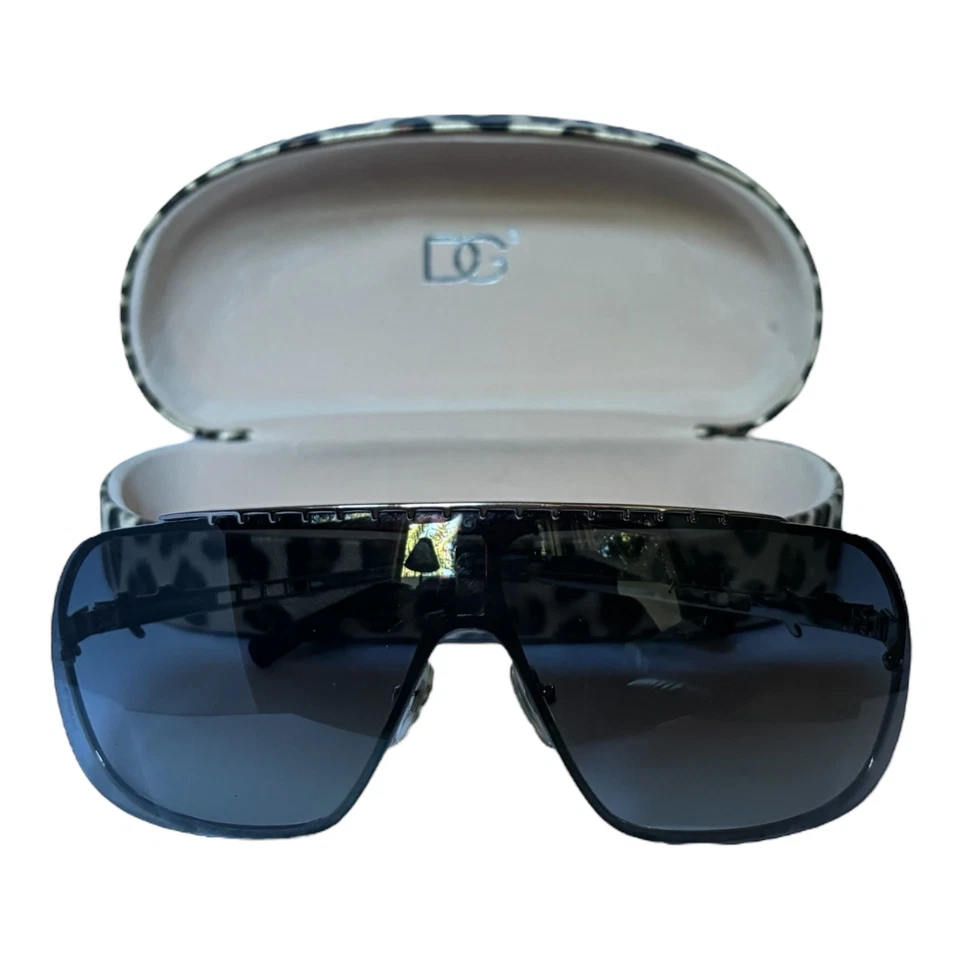Dolce & Gabbana Shield Sunglasses Silver Grey DG 6017 05/8G 120 w D&G Case