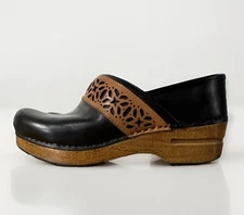 Women's Dansko Professional Pavan Leather Laser Cut Clogs Nurse EU 37 US 6.5/7