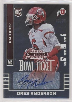 2015 Contenders Draft Picks Bowl Ticket /99 Dres Anderson Rookie Auto RC 1l2