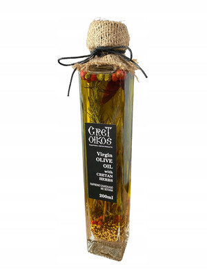 Kretisches Totem-Olivenöl Extra Vergine (EVOO) mit kretischen Kräutern, 200 ml