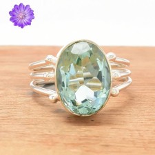 Sky Blue Topaz Gemstone 925 Sterling Silver Handmade Jewelry Ring Gift For