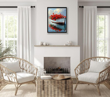 Paint by Numbers for Adults Beginner, Flower Ship Paint by Number Kits on Can...