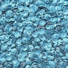 5mm Cup Sequins Turquoise Blue Opaque Glossy High Shine Made in USA