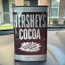 Vintage Hersheys Cocoa 8 Oz. Tin Can USA Prin...