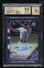 2019 Bowman Draft Chrome Pick Purple Refractor Michael Toglia BGS 9.5 Auto ya6
