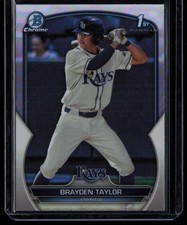 2023 BOWMAN DRAFT CHROME REFRACTORS BRAYDEN TAYLOR RC TAMPA BAY RAYS #BDC-60