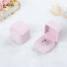 BLACK/PINK VELVET JEWELLERY BOX RING EARRINGS GIFT BOX NEW FOR WEDDING NEW UK