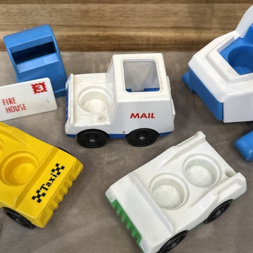 Vintage Fisher Price Little People Autos Postwagen Hubschrauber Taxi - Bild 5 von 9