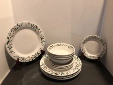 12 Piece Christmas Stoneware Royal Seasons Dinner Bread Plates Bowls