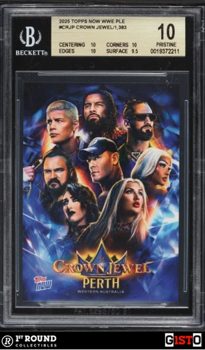 Reigns Rhodes Cena Rollins BGS 10: 2025 Topps Now WWE Pristine Card Gisto SP