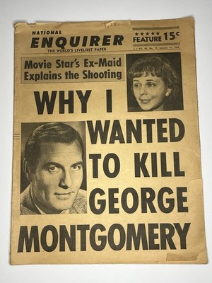 National Enquirer Newspaper January 1964 Why I Wanted To Kill George Montgomery