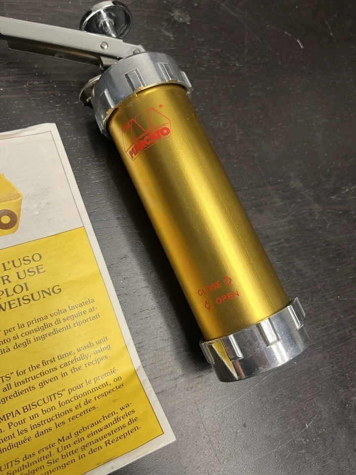 Marcato Atlas Galletas Galletas Prensa Fabricante Oro Italia con Caja y Manual De Colección  Foto 2 de 4