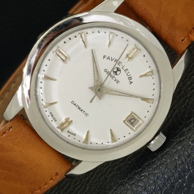 SWISS FAVRE LEUBA GENEVE DAYMATIC MENS WHITE COLOR DIAL WATCH a432154-b