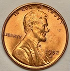 1952-S  Choice BU Uncirculated Red RD - Lincoln Wheat Cent  ~ B347