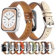 Slim Leather Band Strap For Apple Watch Series Ultra 3 11 10 9 8 7 6 SE 38-49mm