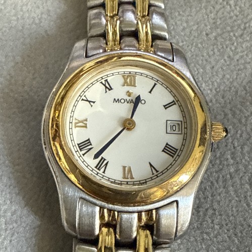 Movado 81-E6-0850 Swiss Quartz Museum White Dial Lady Two Tone Stainless Watch - Bild 3 von 24